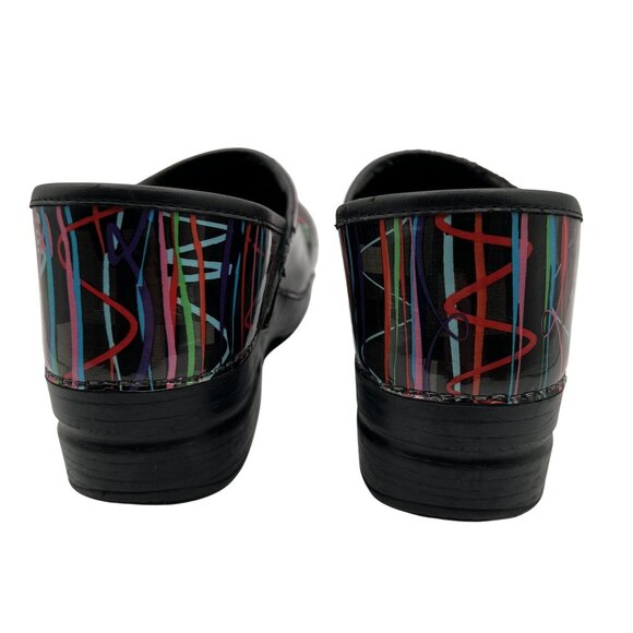 Dansko Womens 11.5 Professional Retro Streamer Patent Leather Clogs Comfort Shoe - Picture 6 of 16